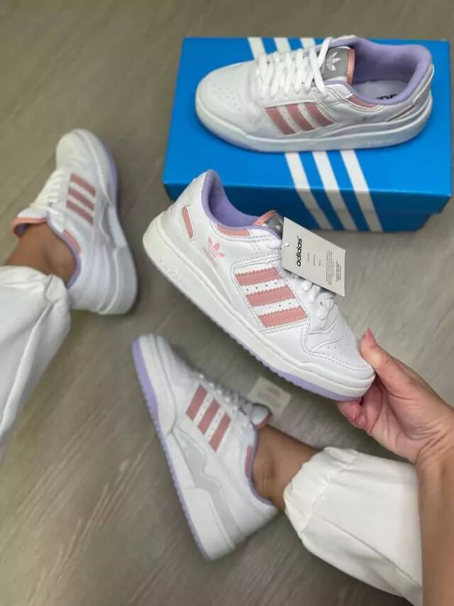 Adidas Forum Low - Branco com Rosa