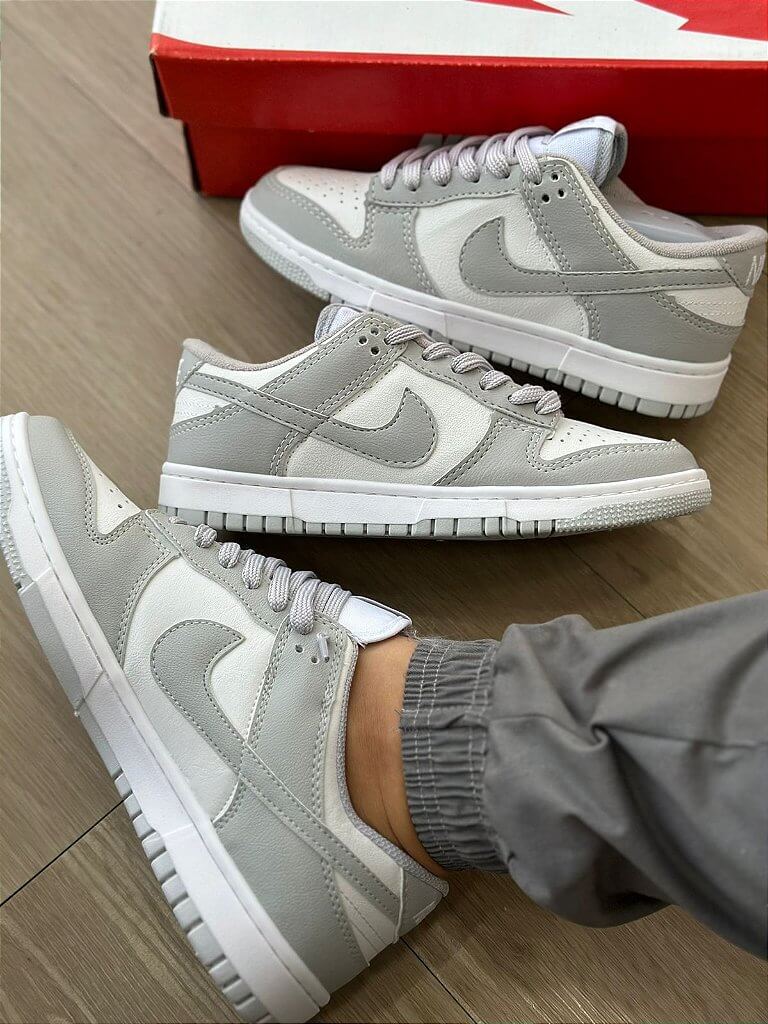 Nike SB Dunk Low - Cinza com Branco