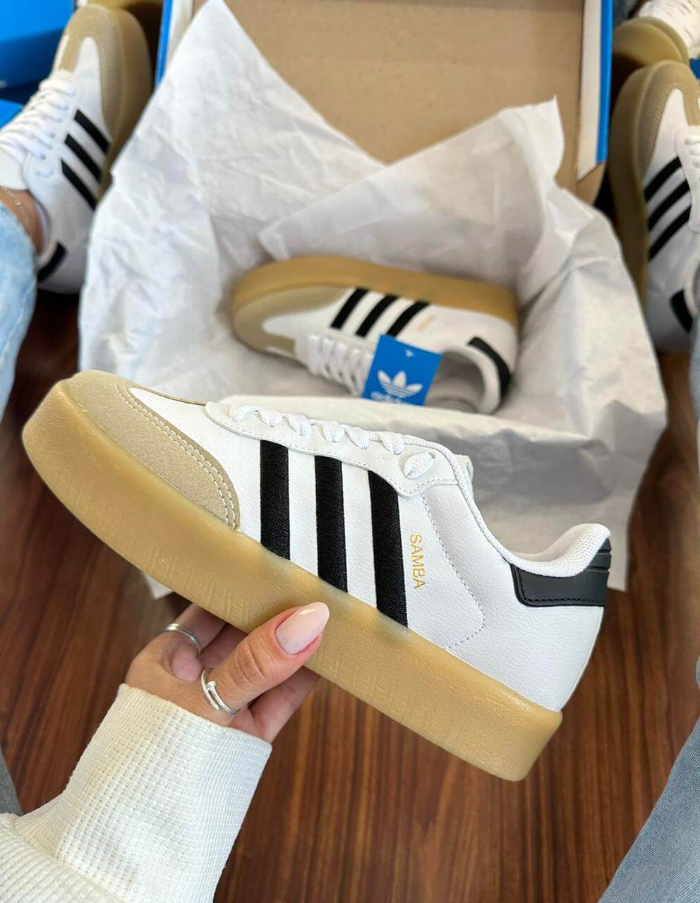 Adidas Samba Tratorado - Branco com Preto